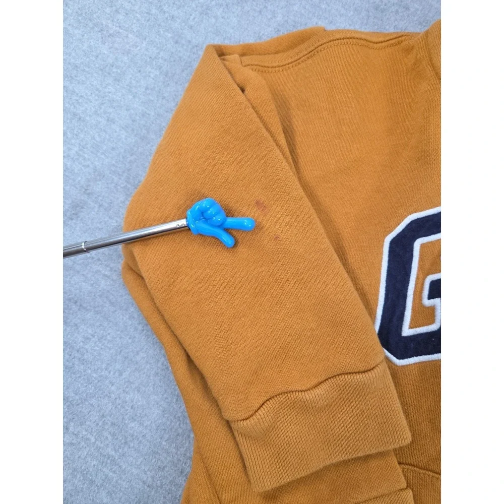Gap baby Boys 5T mustard yellow logo sweatshirt Full zip hoodie Spellout Logo